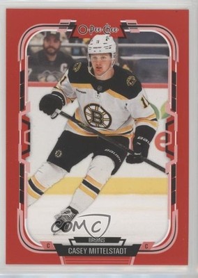 2025-26 O-Pee-Chee Red Border Casey Mittelstadt #276 e6j