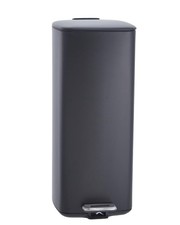 8 Gallon Stainless Steel Trash Can Square Step On Bin Soft Close Lid for Home