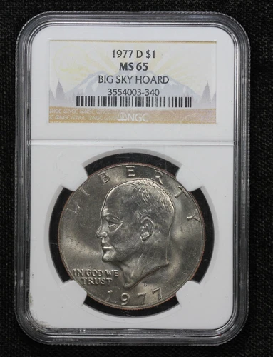 1977-D Eisenhower Dollar NGC MS-65 Big Sky Hoard 4AOS