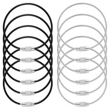 12 Pack Wire Keychain Cable, 6 Inch Stainless Steel Cable Key Rings, 2mm Thick