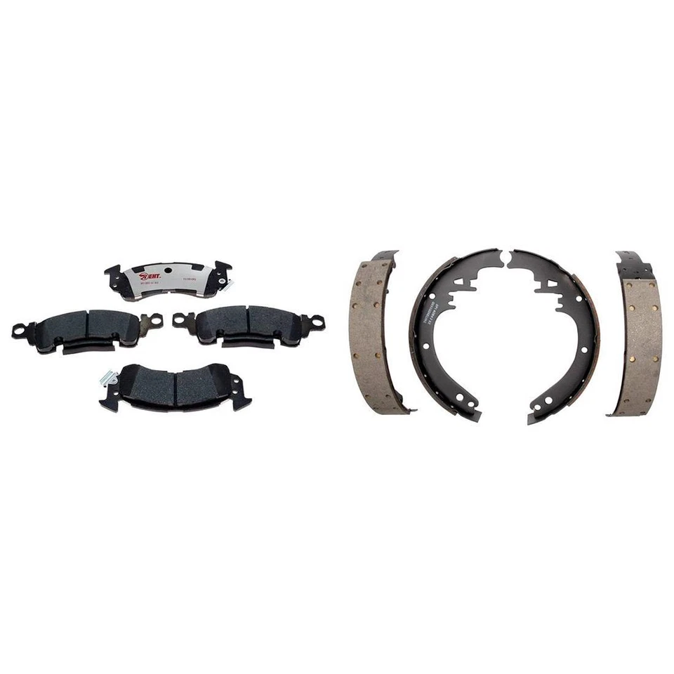Front Hybrid Technology Brake Pads Rear Shoes For 1971-1972 Chevrolet Brookwood - Image 4 of 4