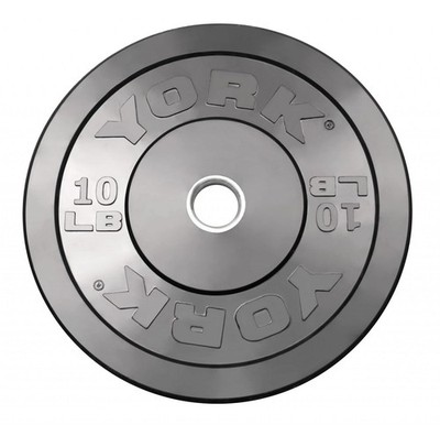 York Barbell Rubber Training Bumper Plate   Olympic Weight Plates with 2''