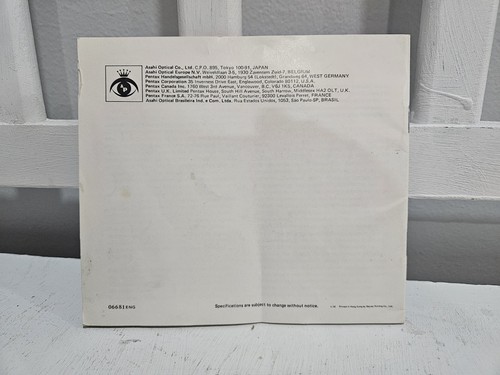 Pentax K1000 User Instruction Manual *ONLY*, English - Picture 2 of 3