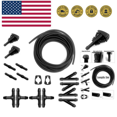 #ad #ad Windshield Washer 5M Washer Fluid Hose12 Pcs Hose Connectors2 Fan Nozzles... $17.99