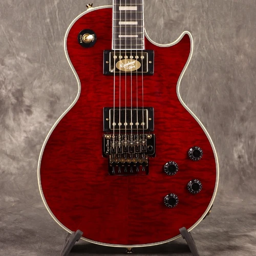 Epiphone Alex Lifeson Les Paul Custom Axcess Quilt Ruby Alex Lifeson Rush S N 24