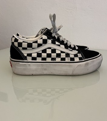 VANS Old Skool Platform Sneaker Schwarz-Weiß|Größe 38,5|Damen|Gebraucht