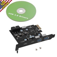 Plug-N-Play USB3.0 PCIe Expansion Card 2xUSB-C 2xUSB-A 5Gbps For Multi-OS