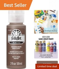 Rich Matte Finish Bark Brown Acrylic Paint 2 oz - Ideal for Crafting  More