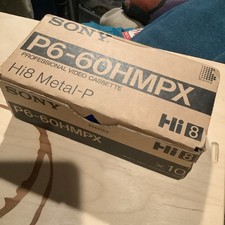 SONY HI8 METAL-P P6-60HMPX PROFESSIONAL VIDEO CASSETTE NTSC 54METERS Box Of 10