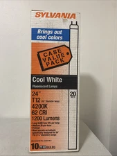 24" F20T12/CW 20W 4100K FLUORESCENT LIGHT BULB Cool White F20 T12 60418 10 Pack