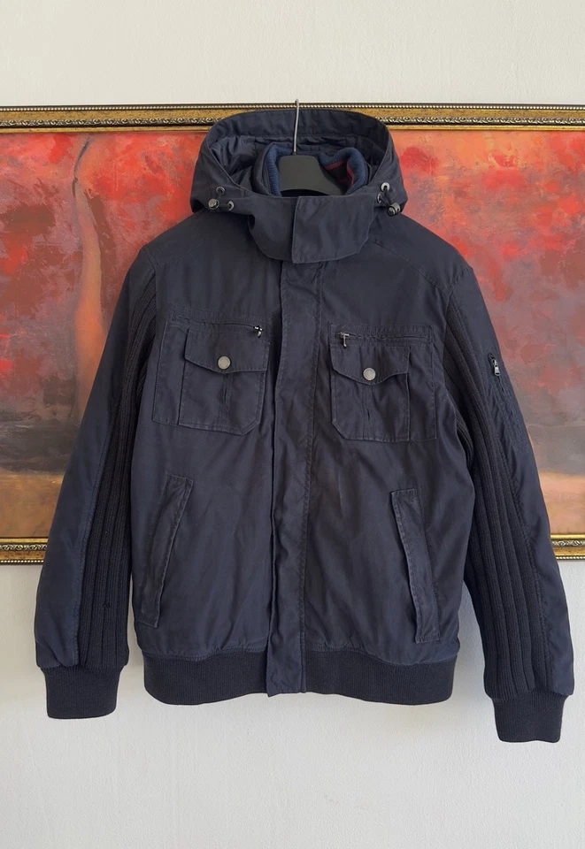 Chaqueta de lana de nailon pesado Paul & Shark con capucha talla L Foto 3 de 4