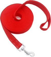 Nylon Training Dog Leash for Small Medium Dogs, 15Ft 20Ft 30Ft 50Ft 100Ft Reflec