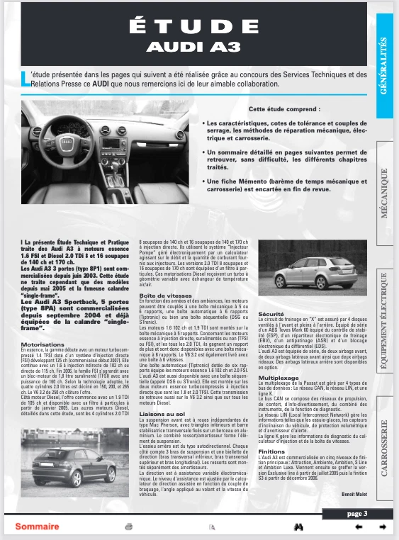 Manuel Atelier Audi A3 2 Phase 2 2005-2012 RTA Français - CD PDF - Envoi 24H! - Photo 4/4