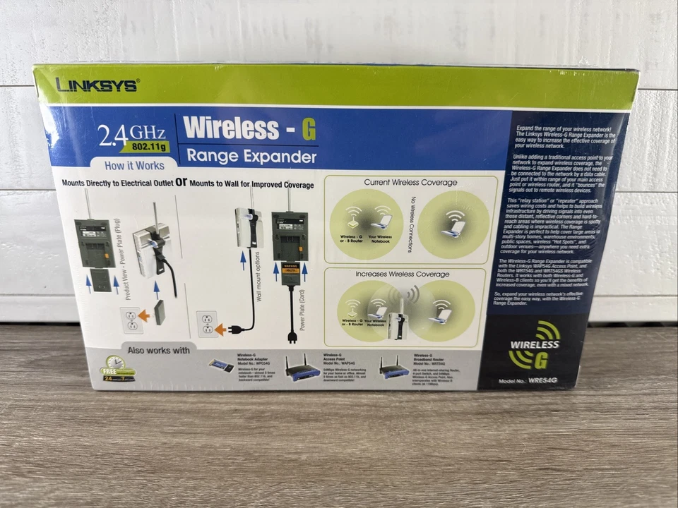 NEW LINKSYS WRE54G Range Expander Wireless-g Sealed Cisco Quick Shipping - Image 2 of 4