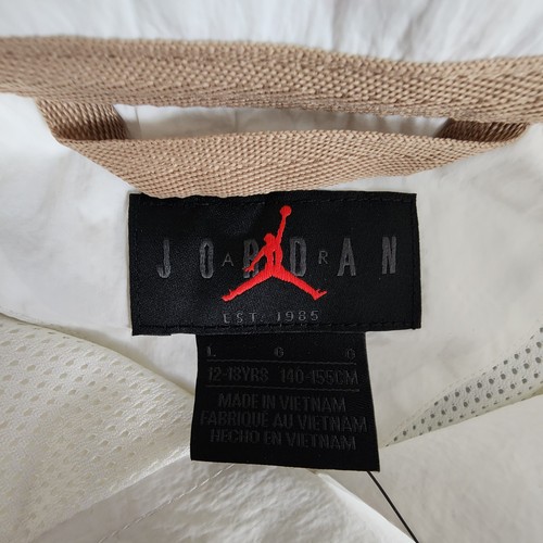 Jordan Kids Coaches Jacket White Youth Large 12-13 Y Windbreaker Logo NEW NWT - Picture 6 of 8