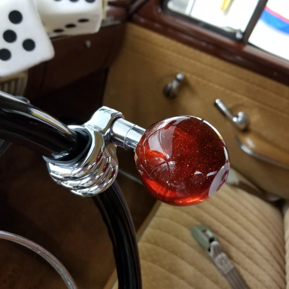 Rojo translúcido 8 bolas billar suicidio brody perilla volante escama de metal V8 Foto 4 de 4