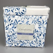 Charisma Queen Sheet Set 6 Piece White Botani...