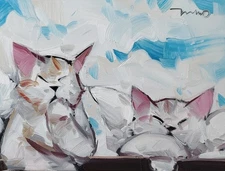 Cats Angels Clouds Art PRINT By Collectible Artist Jose Trujillo 16x20