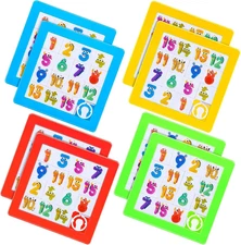 8 Pieces Slide Puzzles for Kids 15 Puzzle Number Plastic IQ Blocks Toys Brain Te