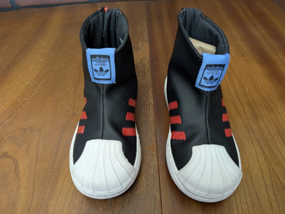 Adidas Superstar 360 Bota de Lluvia Negro Rojo Tenis Niños Talla 10 K Forrado con Cremallera Foto 3 de 4