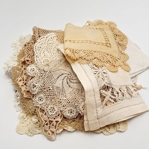 Lot 22 Vintage Hand Crocheted Doilies Coasters Tenerife needlelace Mixed Colors