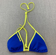 Wild Fable Smooth Triangle Bikini Swimsuit Top Size M 8-10  Blue String Tie