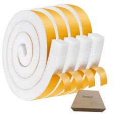 Rolls 1-1/2 Inch W x 1-1/2 Inch H Foam Weather Stripping with Adhesive 4 White