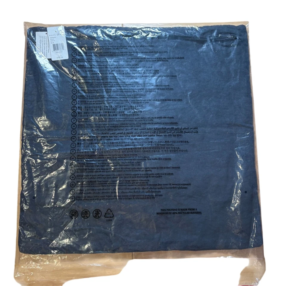 Ralph Lauren Stover Funda Almohada SOLO Azul Marino 20x20 NUEVA Foto 3 de 3