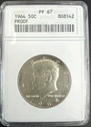 1964 50C Kennedy Half Dollar Proof 67 Anacs