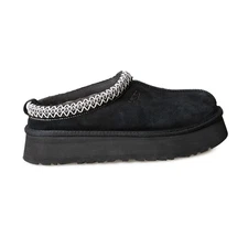 UGG TAZZ BLACK SUEDE SHEEPSKIN MULE PLATFORM WOMEN'S SLIPPERS SIZE US 5/UK 3 NEW