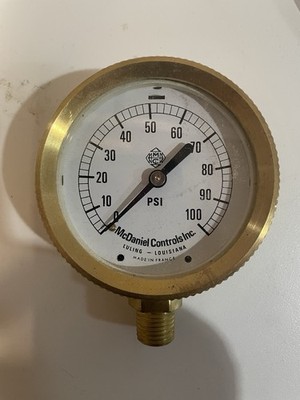 McDaniel Control Gauge 0-100 PSI 1/4 Connection Code UD