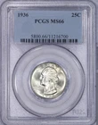 1936 Washington Quarter 25C PCGS MS66 - Lustrous!