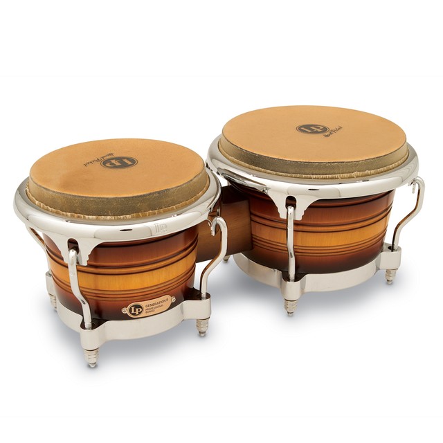 Latin Percussion LP Generation II Wood Bongos Matte Sunburst for sale