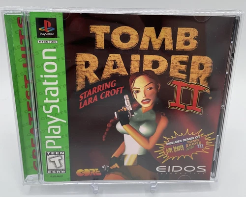 Tomb Raider II 2 Lara Croft PlayStation 1 PS1 Complete CIB Greatest Hits + Demos