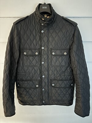 Burberry Russell Quilted Field Jacket Men’s Black Coat Size US S Small  Authentic