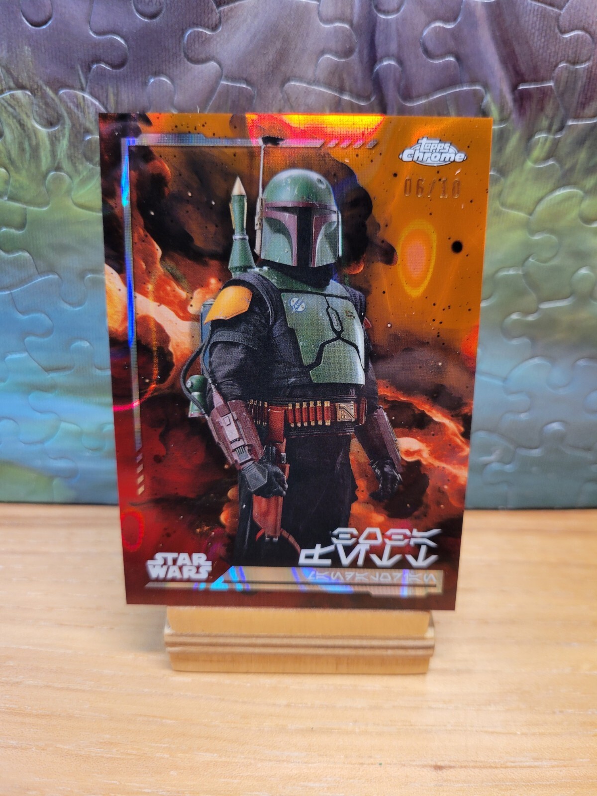 2024 Topps Chrome Star Wars Boba Fett #AV-19 Aurebesh Mustafar Lava 06/10