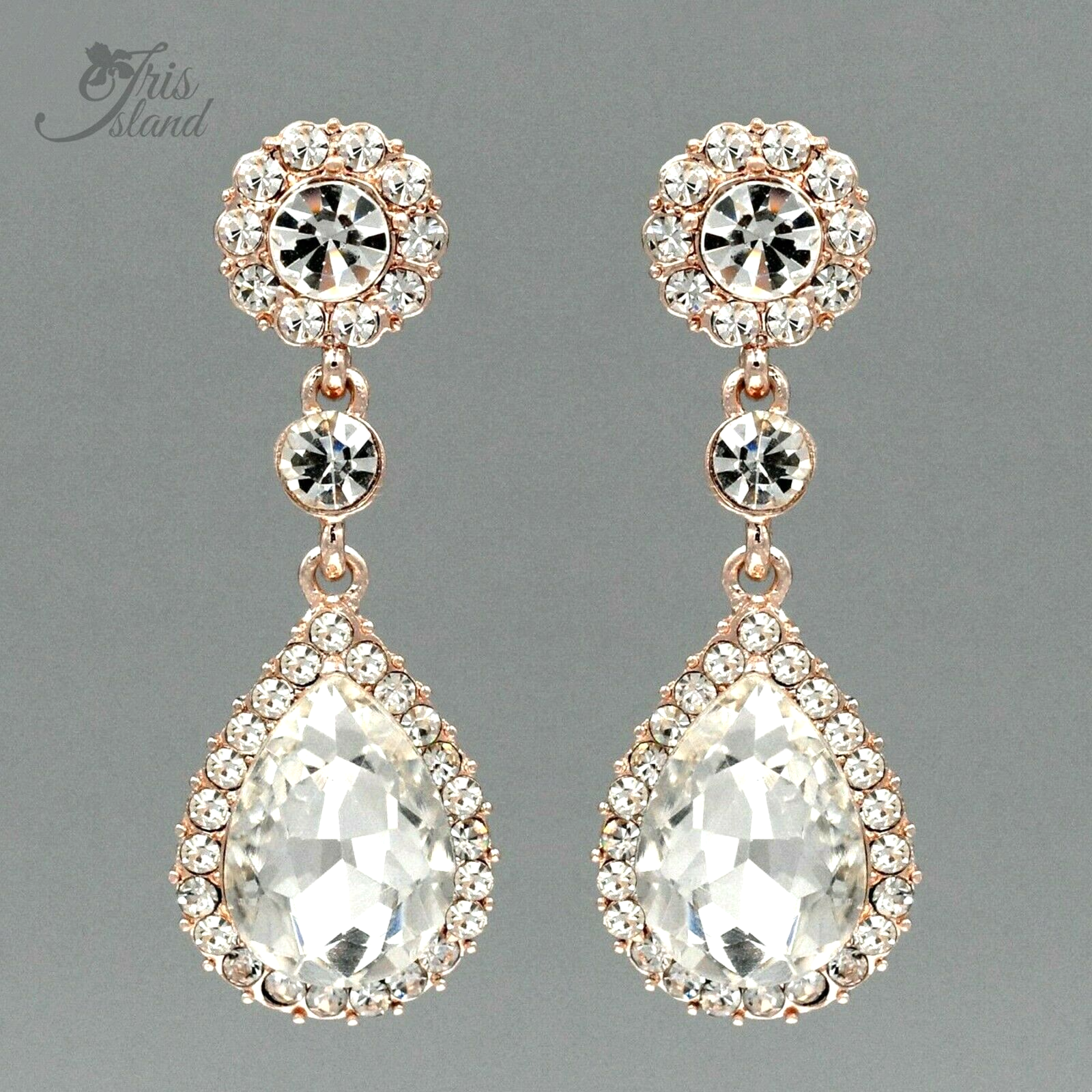 Bridal Earrings - Crystal Leaf Dangle – Gilded Sapphire