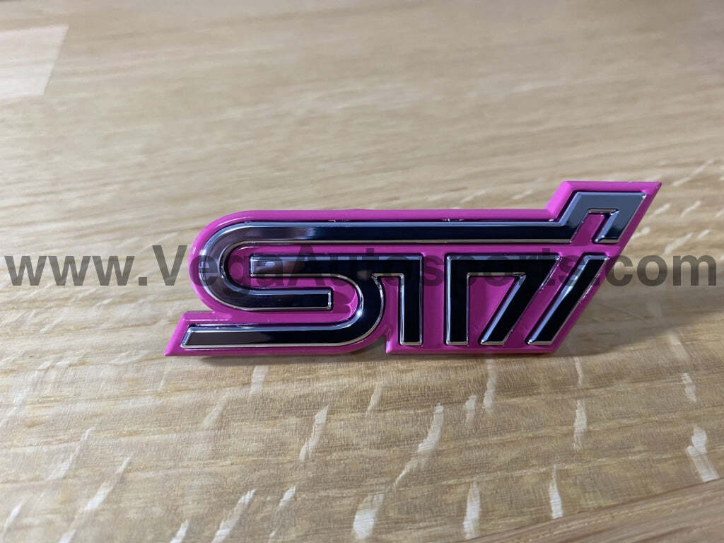 STI Pink Front Grille Badge Emblem to suit Subaru Impreza WRX STI