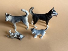 Schleich Husky Dog Family Male 16371 Female 16372 Puppies 16373 16374 RARE VGC