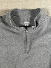 L.L. Bean Sweater Mens XL Grey Traditional Fit Quarter Zip Pullover