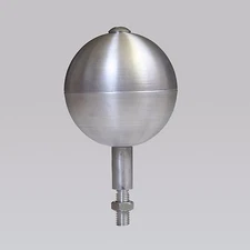 Silver Anodized Ball Ornament Flag Pole Topper Aluminum 1/2" Rod Satin