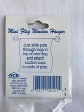 Mini Flag Window Hanger Plastic Suction Cups for Glass Windows 11" Across Flag