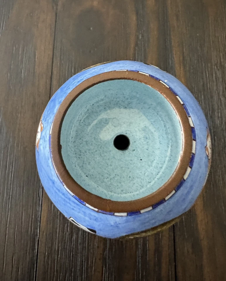 Empress Arts Lámpara Gato Azul Soporte de Luz de Té Cerámica Pintado a Mano Caprichoso 2002 Foto 3 de 4