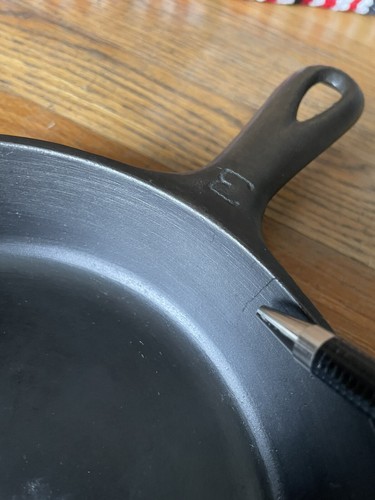 Griswold #3 Large Block Logo Cast Iron Skillet 709A - Restored ~ Hairline Crack - Picture 14 of 15