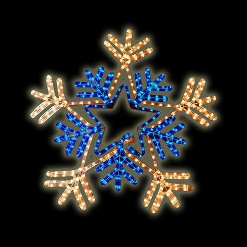 FLASHING SNOWFLAKE 66cm LARGE ROPE LIGHT CHRISTMAS DECORATION INDOOR OUTDOOR RL4
