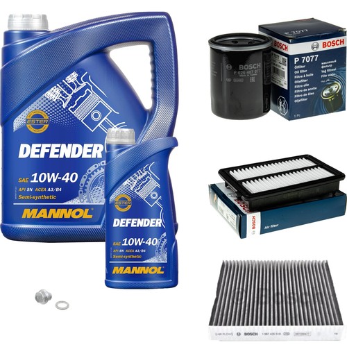 BOSCH Inspektionspaket 6L MANNOL Defender 10W-40 für Honda CR-V IV 2.0 AWD