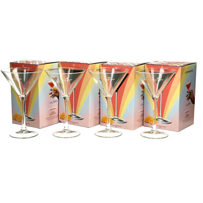 4 x Chambord Cocktail traditionelle Form Martini Glas 6floz