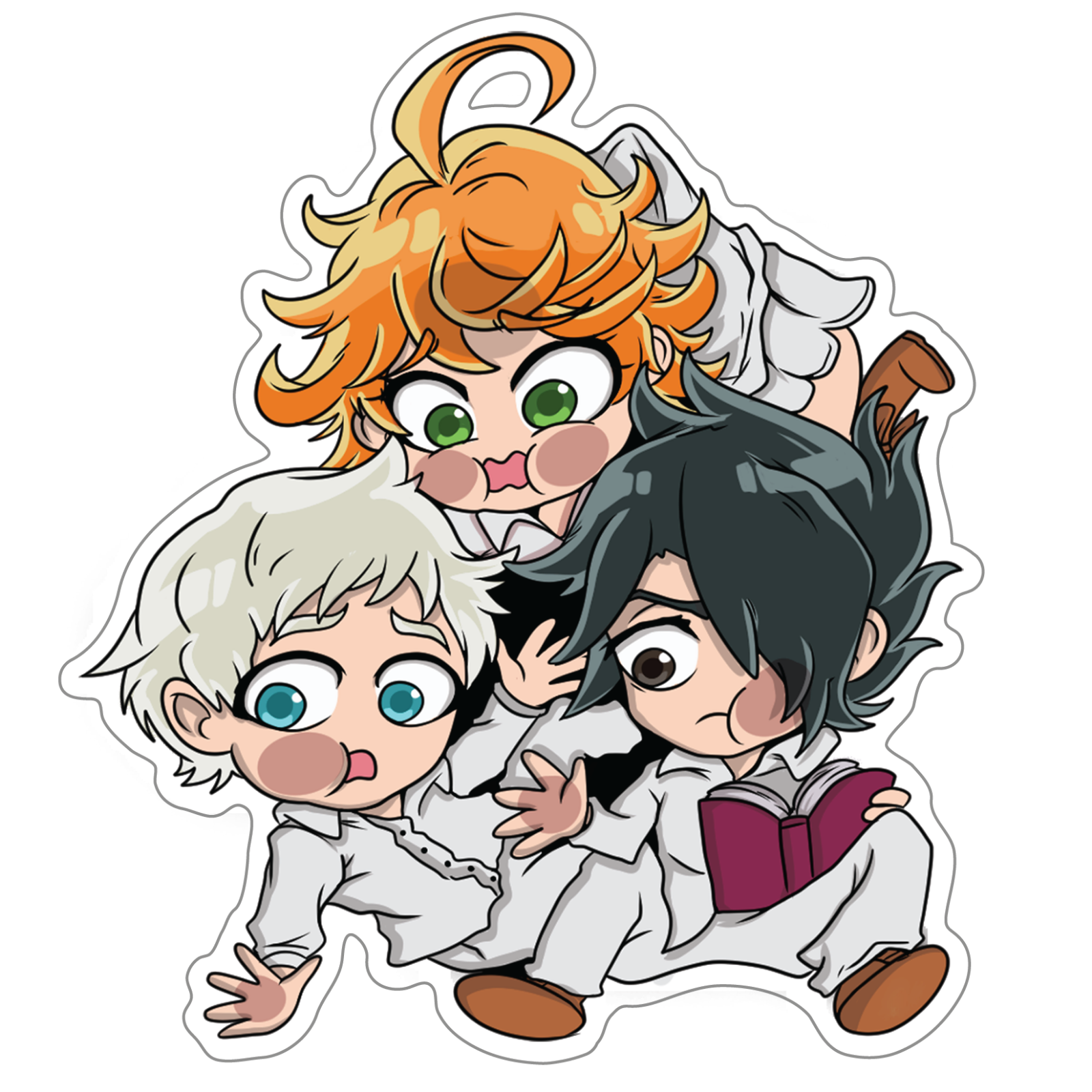 The Promised Neverland - Emma, Ray, and Norman Chibi Poster (15 x 20.5)