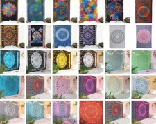 Indian Twin Bed Sheet Cotton Wall Hanging Decorative Twin Size Tapestry for Gift