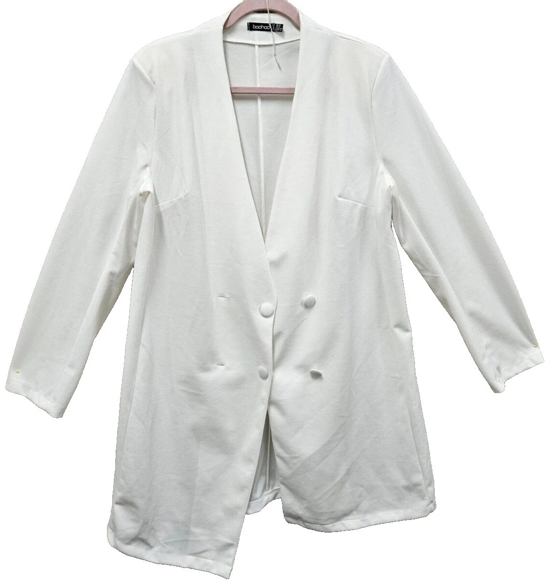 Boohoo White Coats, Jackets & Vests for Women